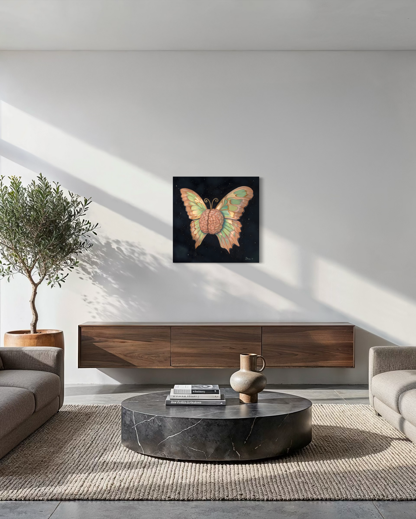 Butterfly Brain Matte Canvas Print