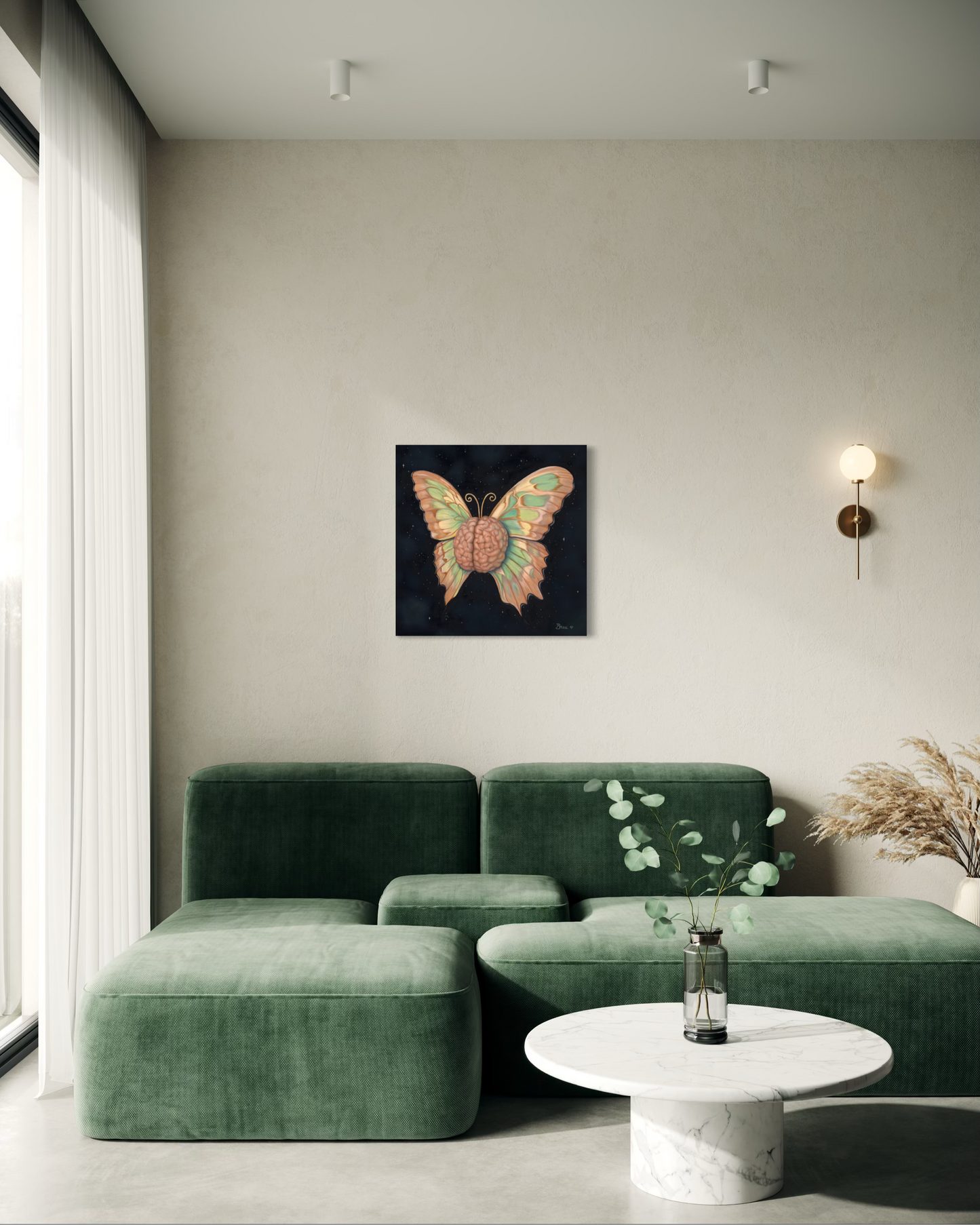 Butterfly Brain Matte Canvas Print