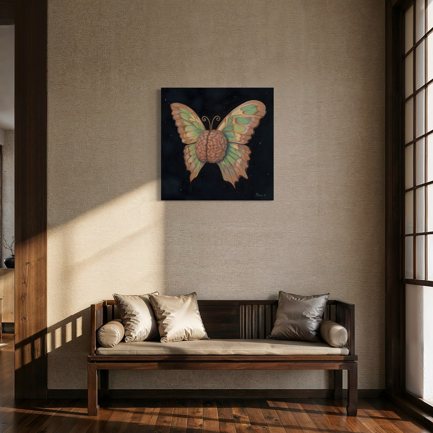 Butterfly Brain Matte Canvas Print
