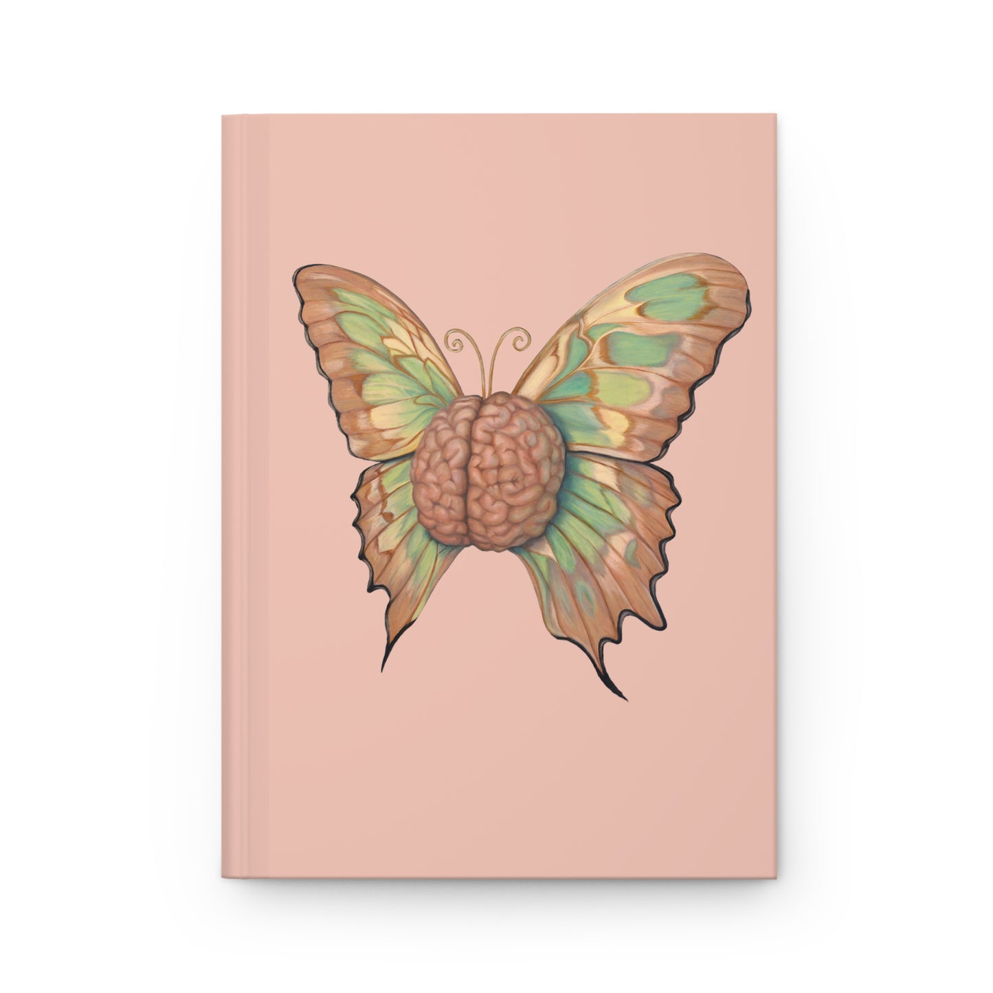 Blush Butterfly Brain Hardcover Notebook