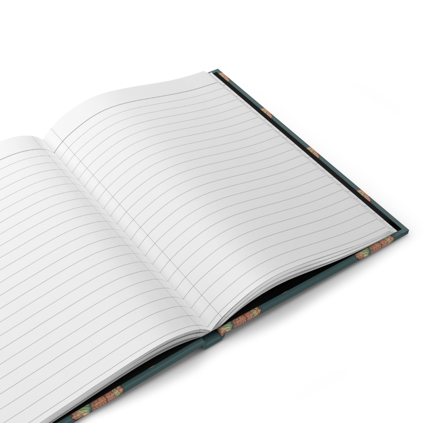Teal Butterfly Brain Hardcover Notebook